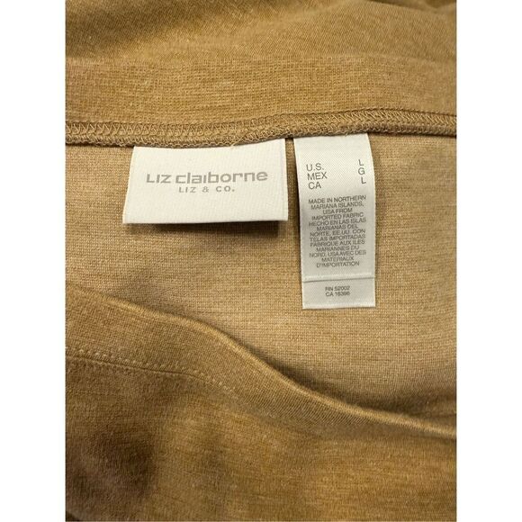 Liz Claiborne 3 Piece Set Sz. L Jacket Shell & Skirt  Vintage Tan - Picture 15 of 16